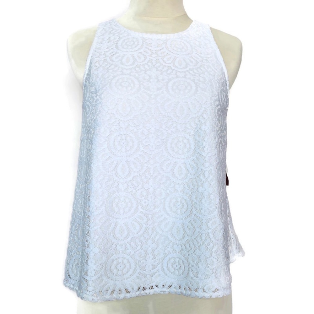 ☘️5 for $25☘️ Arizona Jean Co Lace Sleeveless Top Ivory Small